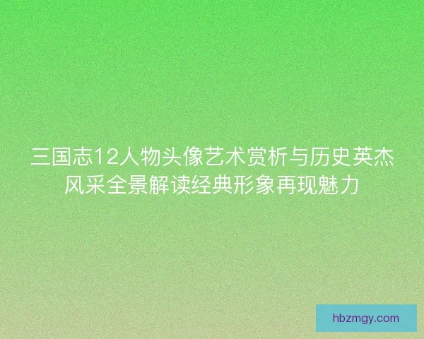 三国志12人物头像艺术赏析与历史英杰风采全景解读经典形象再现魅力