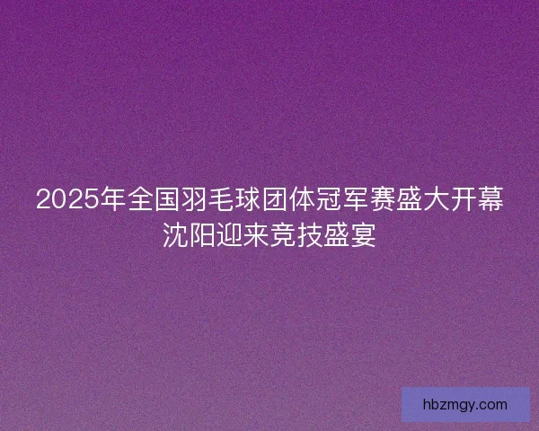 2025年全国羽毛球团体冠军赛盛大开幕沈阳迎来竞技盛宴