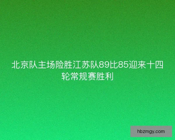 北京队主场险胜江苏队89比85迎来十四轮常规赛胜利
