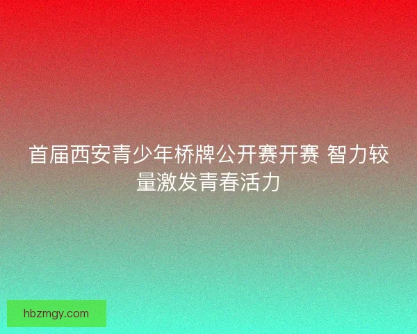 首届西安青少年桥牌公开赛开赛 智力较量激发青春活力